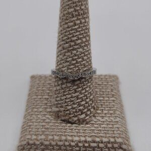 Size 9 Sterling Silver Cubic Zirconia Guard Style Ring A2779